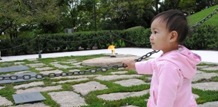 Sophie at JFK's memorial in Arlington National Cemetery