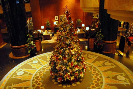 Christmas Tree in the lobby of the Diamond Hotel in Manila, Philippines