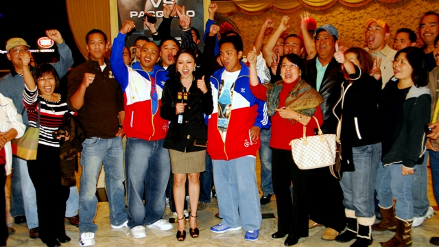 Pacman fans with LA18 news reporter (tbd)