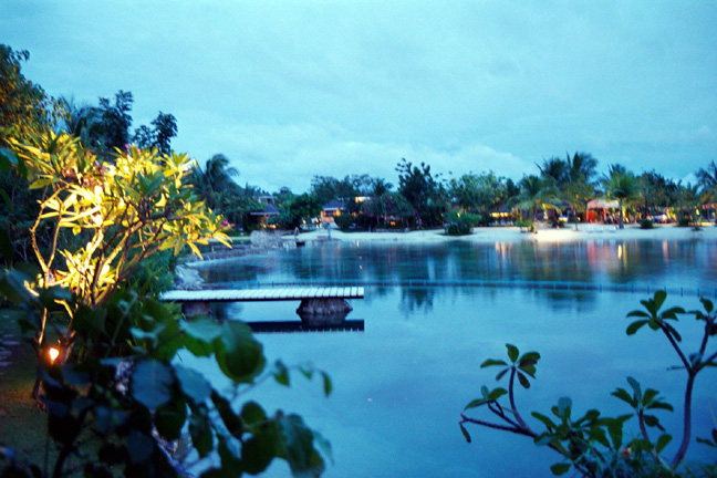 Plantation Bay Resort, Mactan Island at dusk.