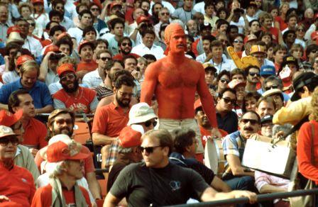 A red-dyed hard 49er fan